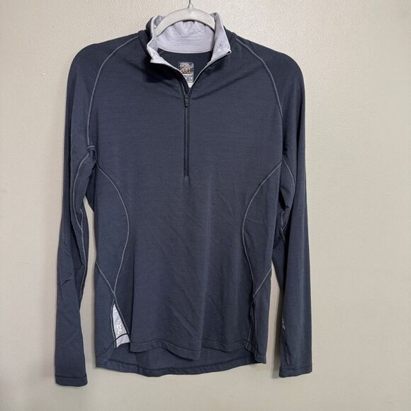 Icebreaker 200 merino technical base layer 1/2 zip gray size medium - Picture 1 of 7